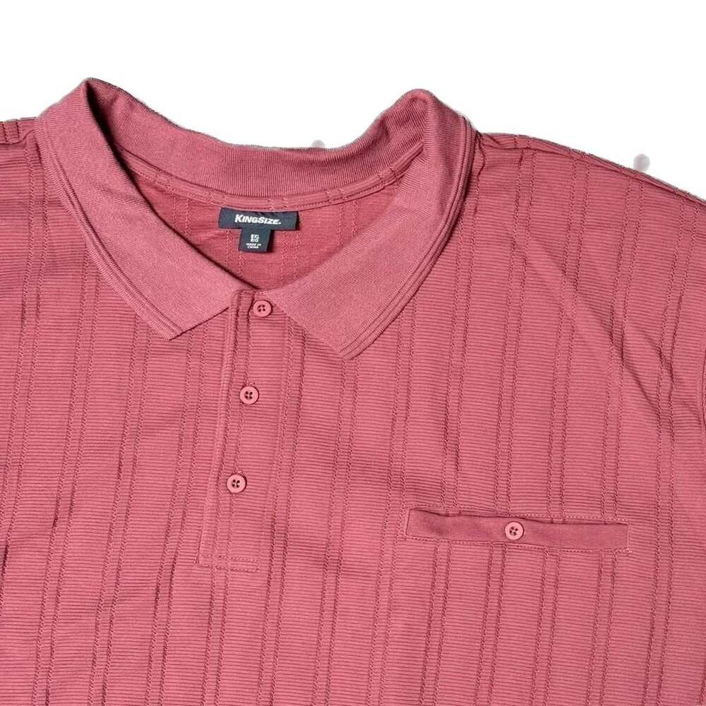 KingSize 8XL No Tuck Polo “Antique Burgundy” Banded Bottom Textured Knit NWOT